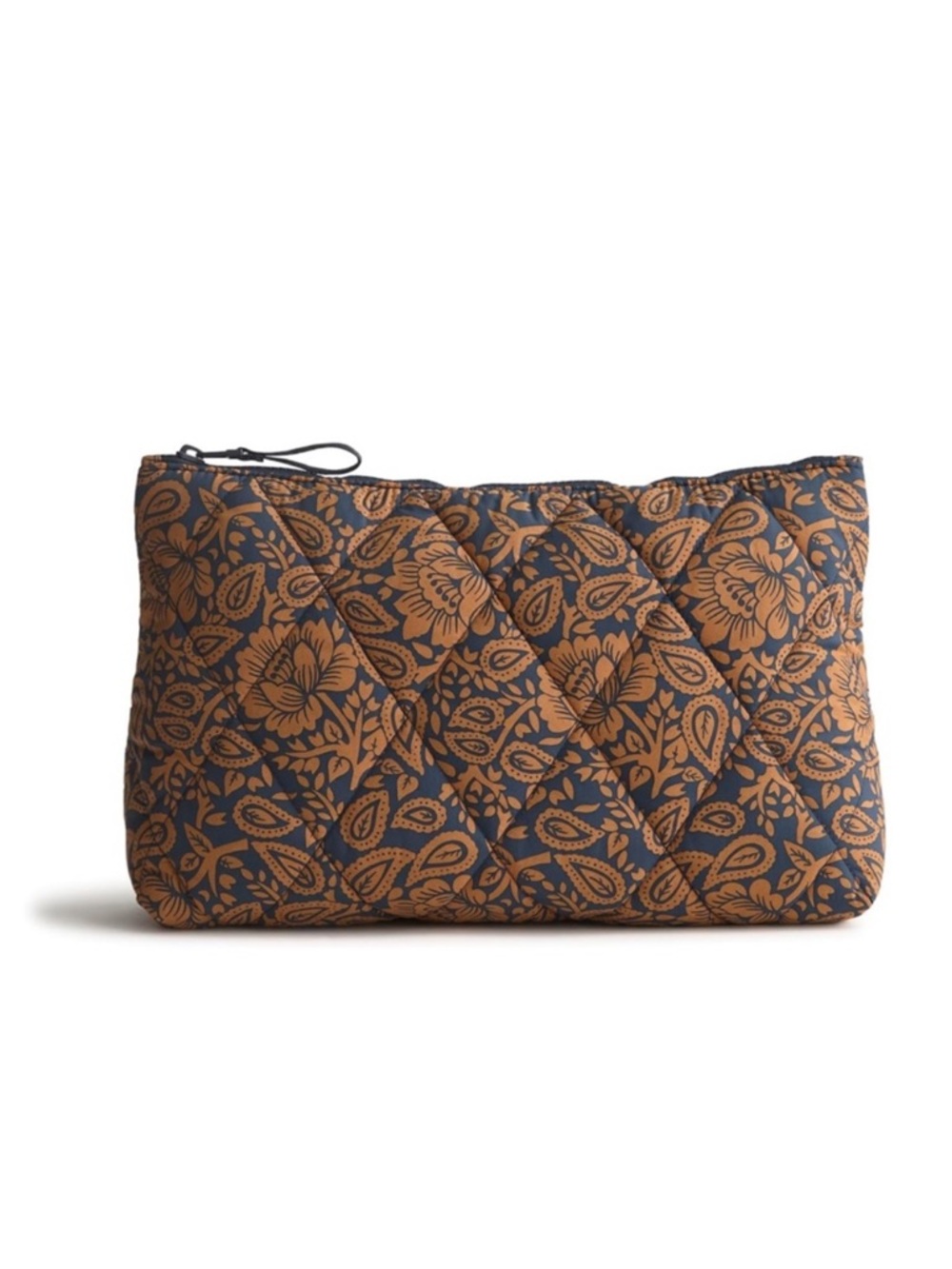 Vera Bradley Brown Floral Featherweight Cosmetic Travel Bag Large Pouch - New